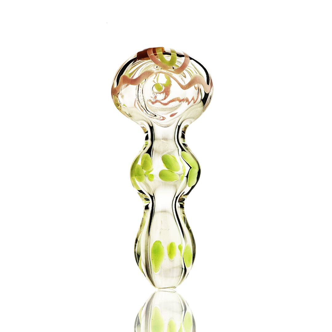 4-Inch Clear Glass Hand Pipe with Slime Lines