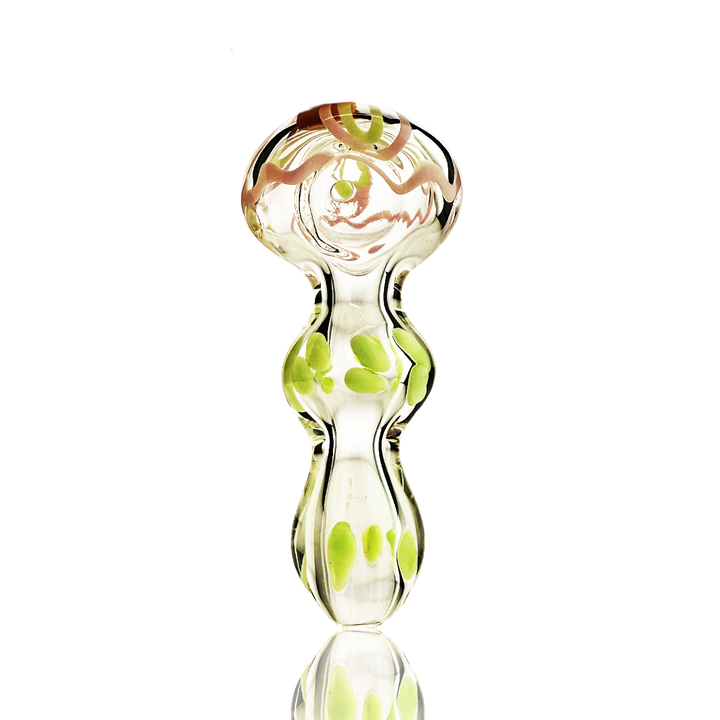 4-Inch Clear Glass Hand Pipe with Slime Lines