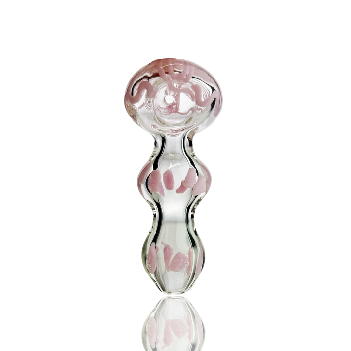 4-Inch Clear Glass Hand Pipe with Slime Lines
