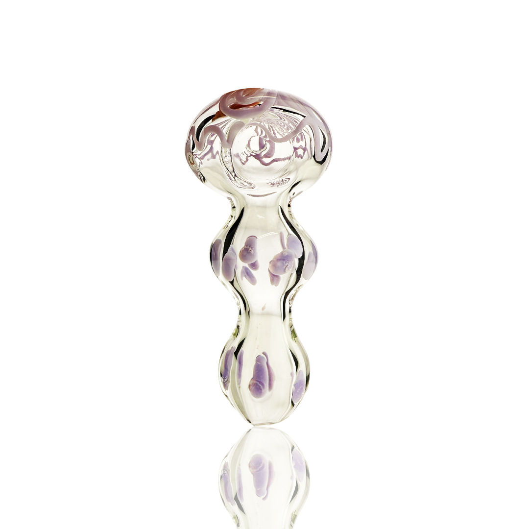 4-Inch Clear Glass Hand Pipe with Slime Lines