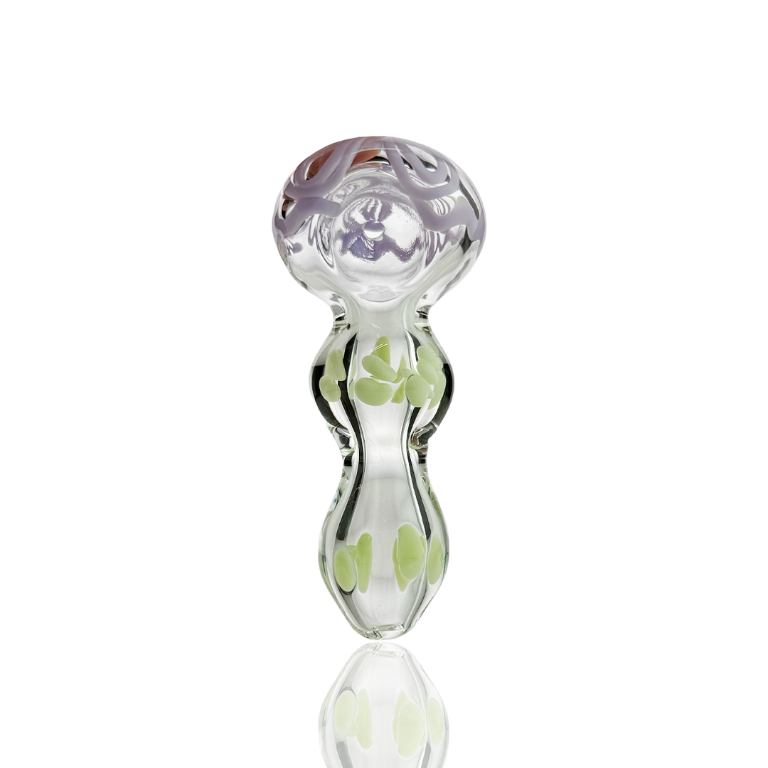 4-Inch Clear Glass Hand Pipe with Slime Lines