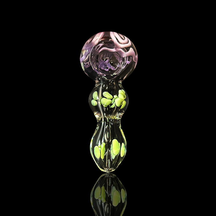 4-Inch Clear Glass Hand Pipe with Slime Lines