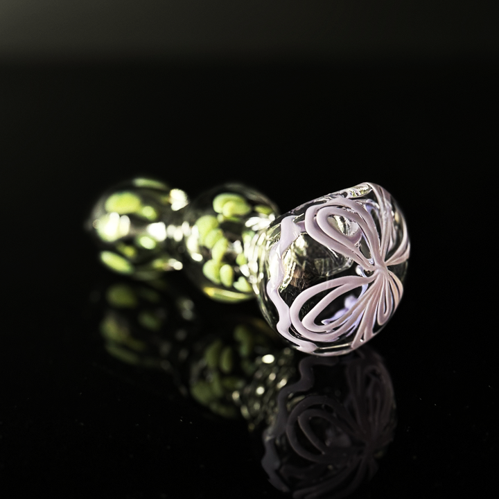 4-Inch Clear Glass Hand Pipe with Slime Lines