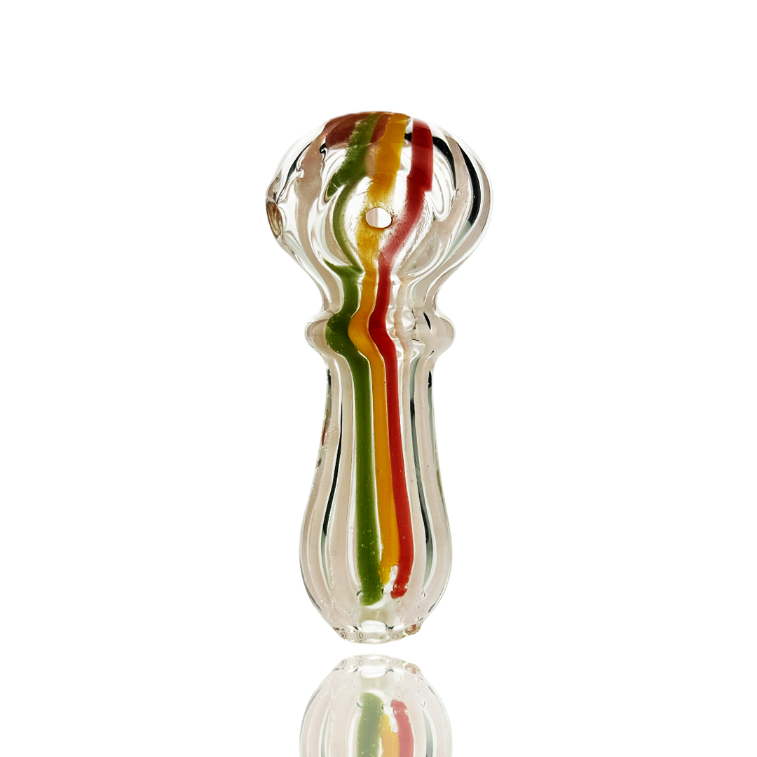 Compact 2.5 Inch Rasta Slime Glass Hand Pipe