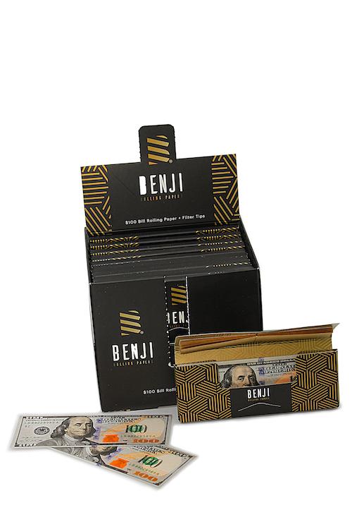 Benji $100 Bill Print Rolling Papers - 24 Booklets