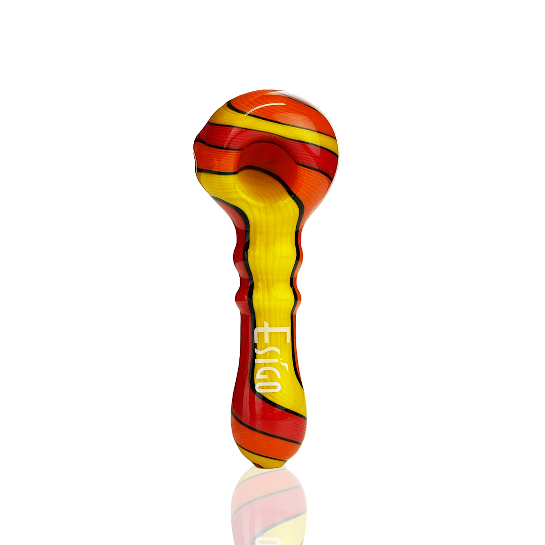 4-Inch Wig Wag Art Glass Hand Pipe