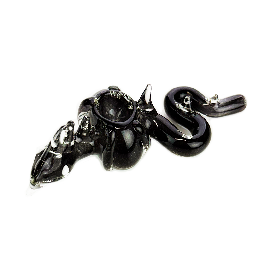 5-Inch Dragon Glass Hand Pipe, Color Lined
