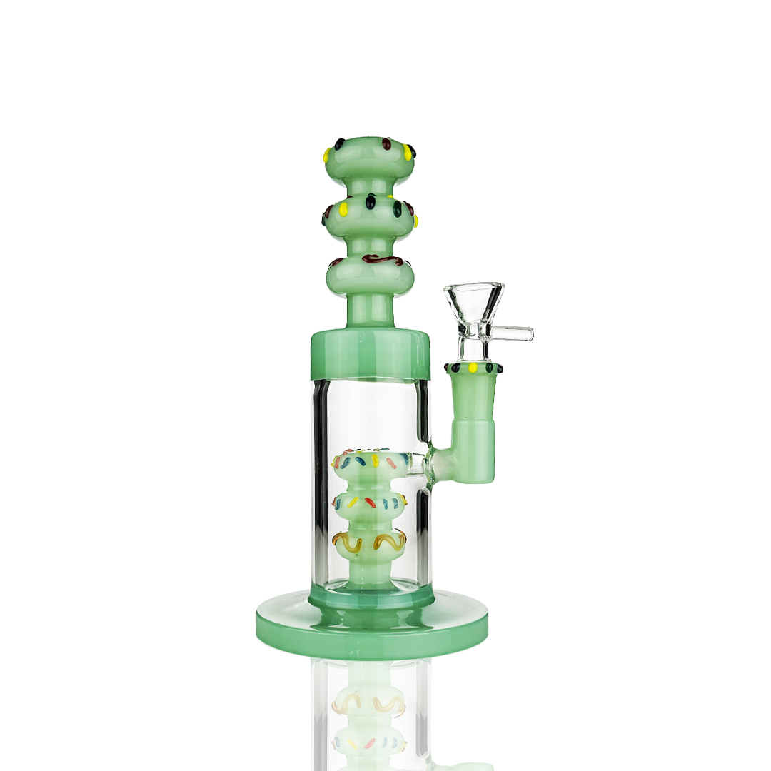 Compact 9-Inch Glass Water Pipe with 14mm Bowl