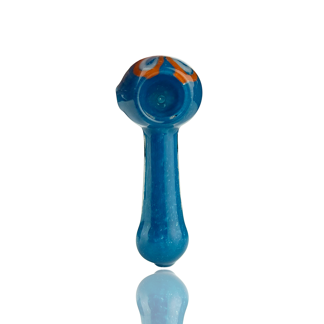 3.5 Inch Frit Glass Hand Pipe with Floral Design