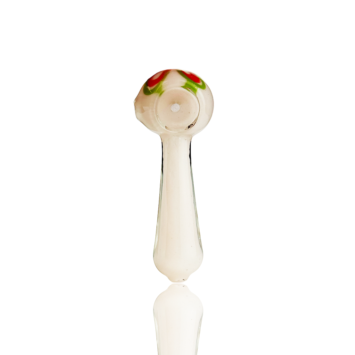 3.5 Inch Frit Glass Hand Pipe with Floral Design