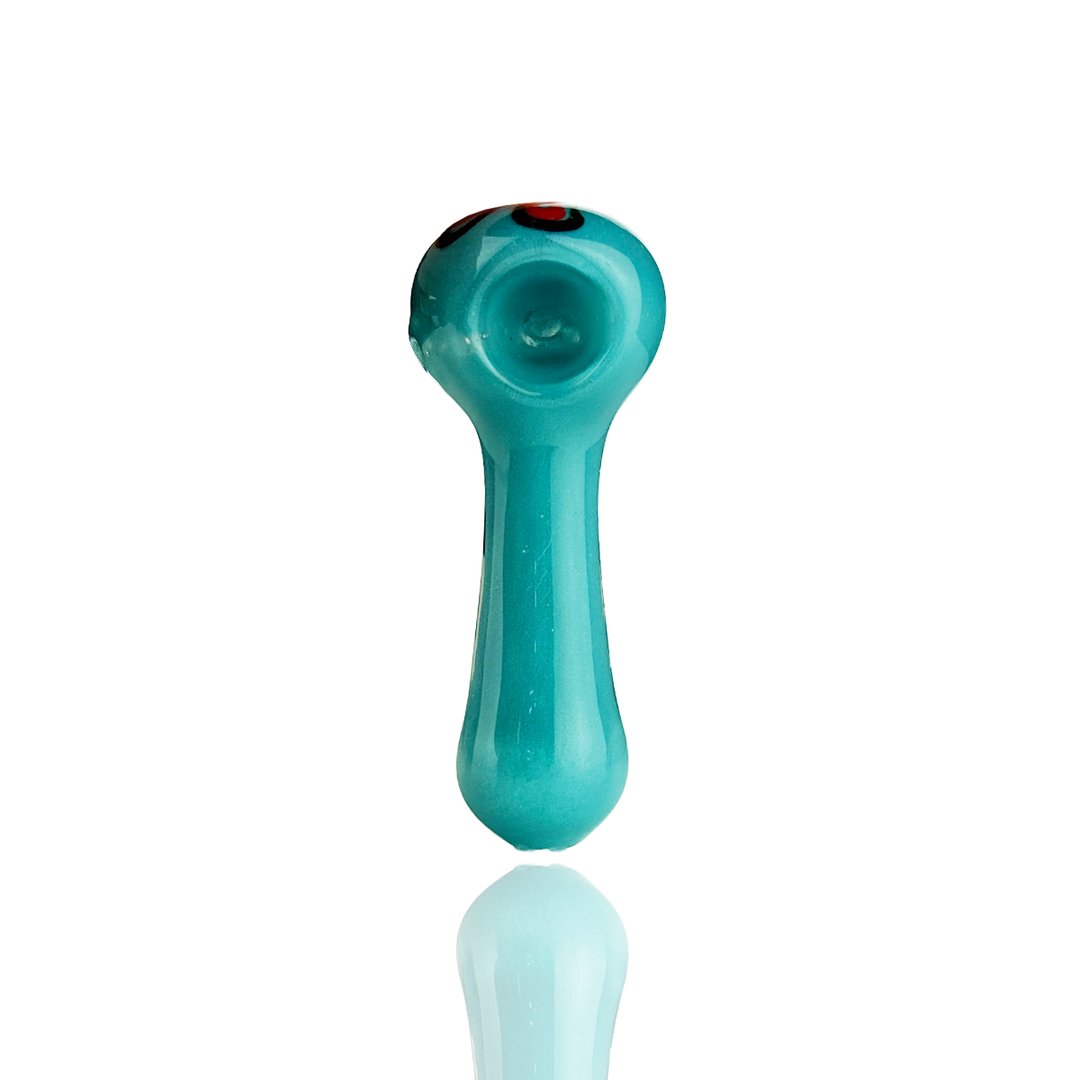 3.5 Inch Frit Glass Hand Pipe with Floral Design