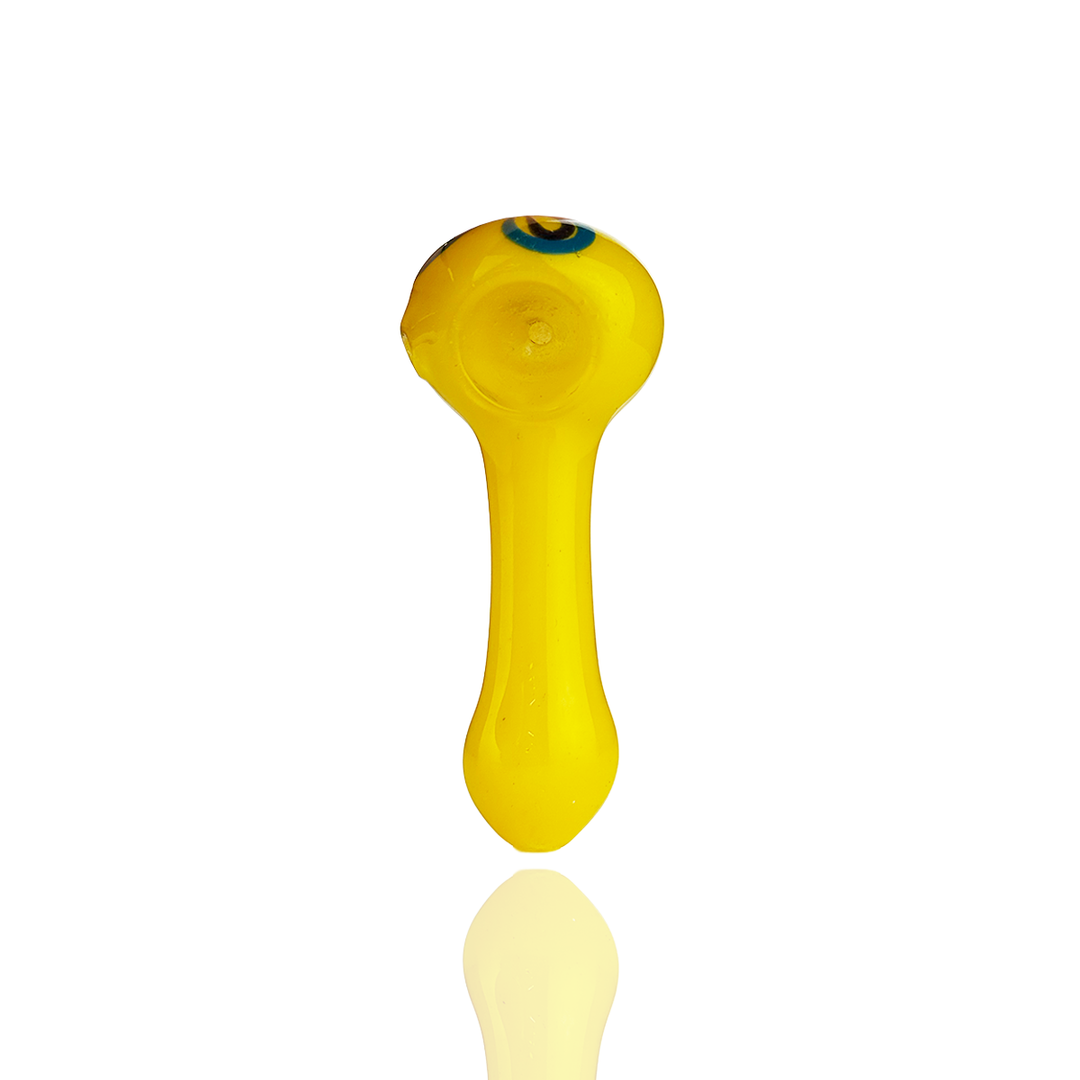 3.5 Inch Frit Glass Hand Pipe with Floral Design
