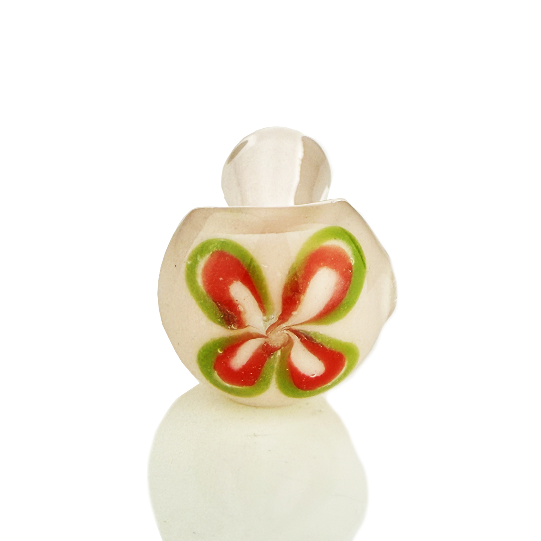 3.5 Inch Frit Glass Hand Pipe with Floral Design