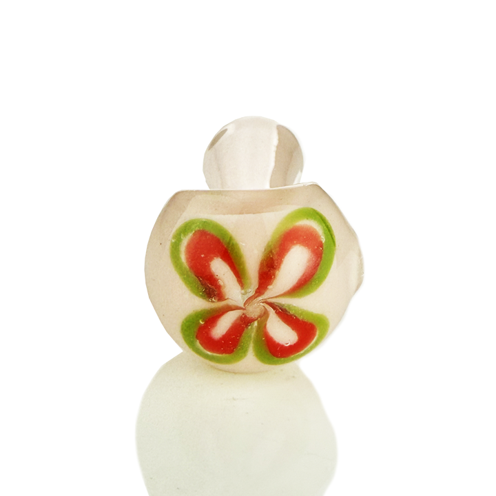 3.5 Inch Frit Glass Hand Pipe with Floral Design