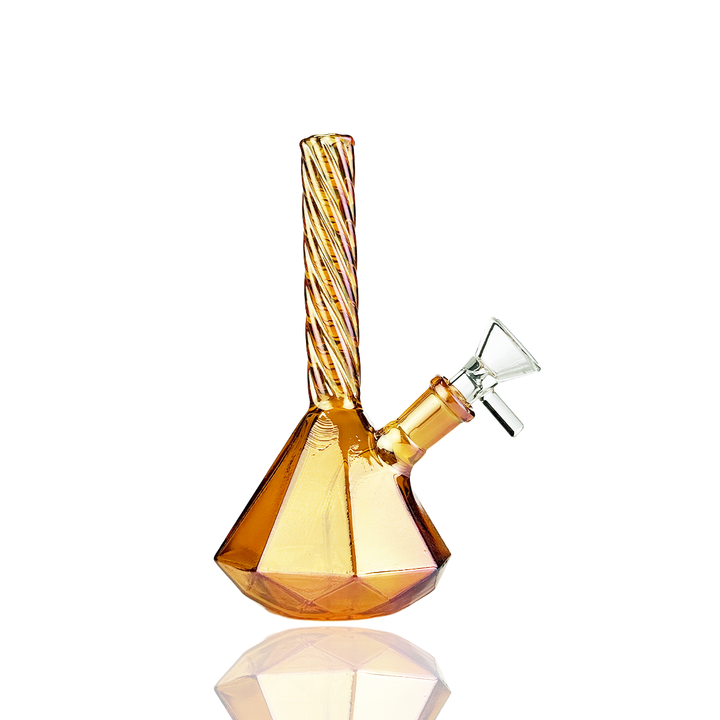 Electro-Plated 6" Diamond Base Water Pipe with 14mm Bowl