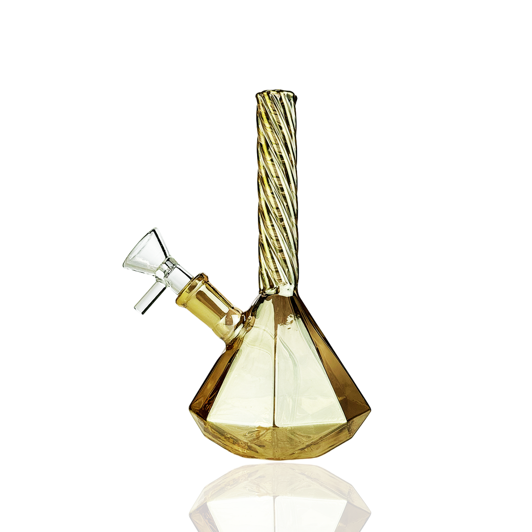 Electro-Plated 6" Diamond Base Water Pipe with 14mm Bowl