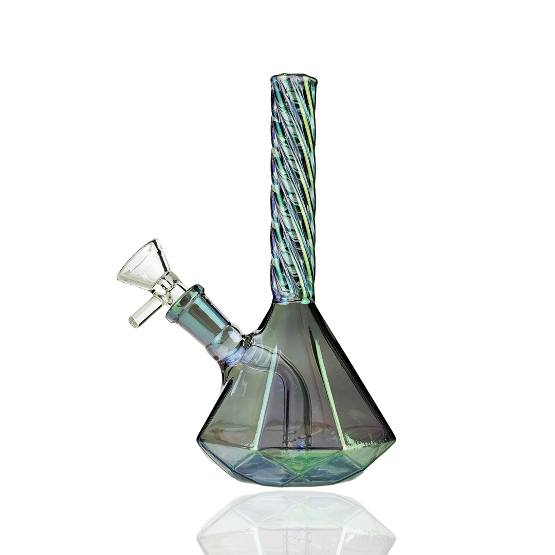 Electro-Plated 6" Diamond Base Water Pipe with 14mm Bowl