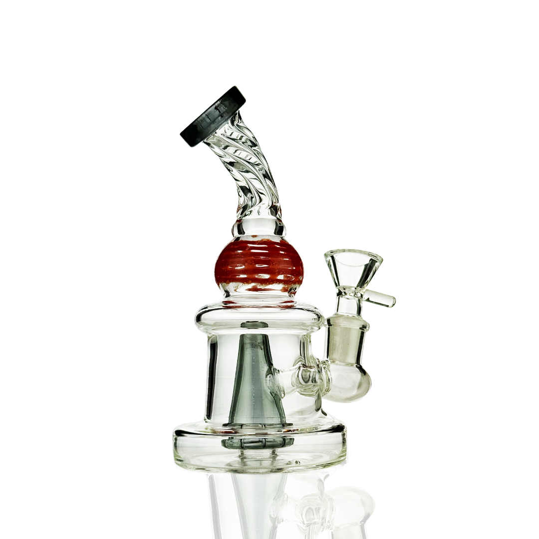 6-Inch Twisted Glass Water Pipe with 14mm Bowl