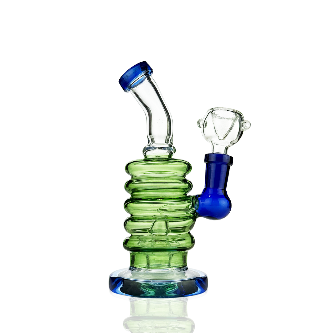 6 Inch Compact Water Pipe Rig with Color Tube Ring