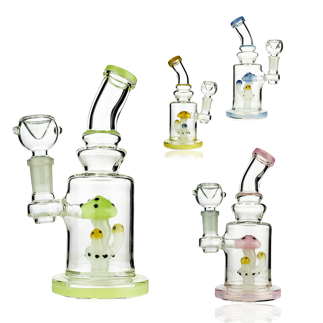 6 Inch Mushroom Glass Water Pipe with 14mm Bowl