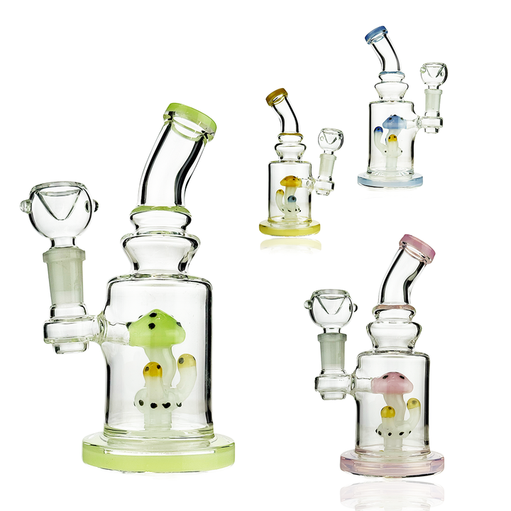 6 Inch Mushroom Glass Water Pipe with 14mm Bowl