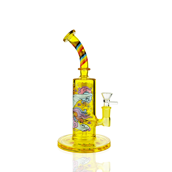 Rainbow Unicorn Glass Water Pipe - 10 Inch