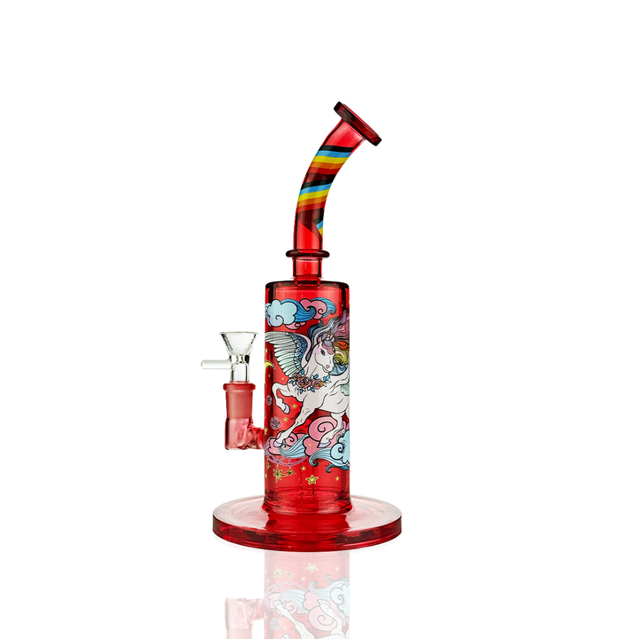 Rainbow Unicorn Glass Water Pipe - 10 Inch