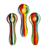 Compact 4 Inch Rasta Line Glass Spoon Pipe
