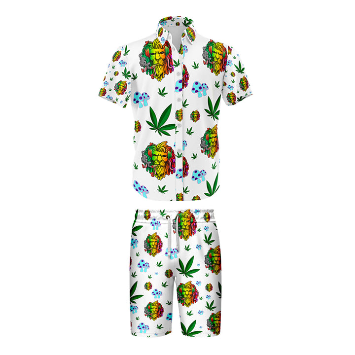 Lion Leaf Graphic Shirt & Shorts Set - 5 Sizes