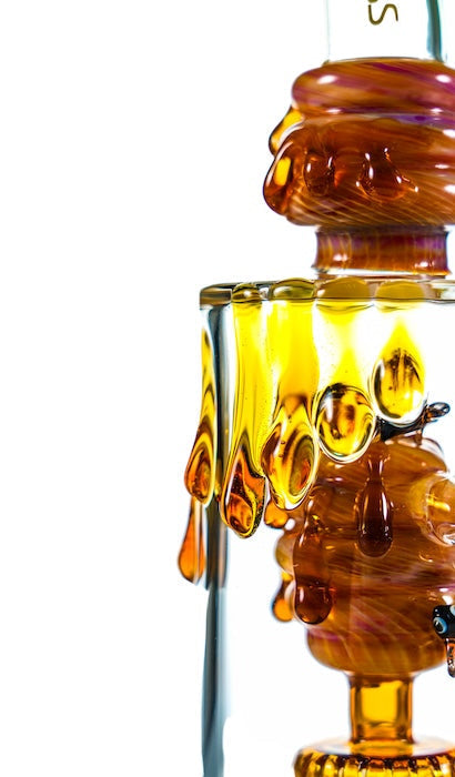 MK Glass 9" Honeydrip Bee Water Pipe