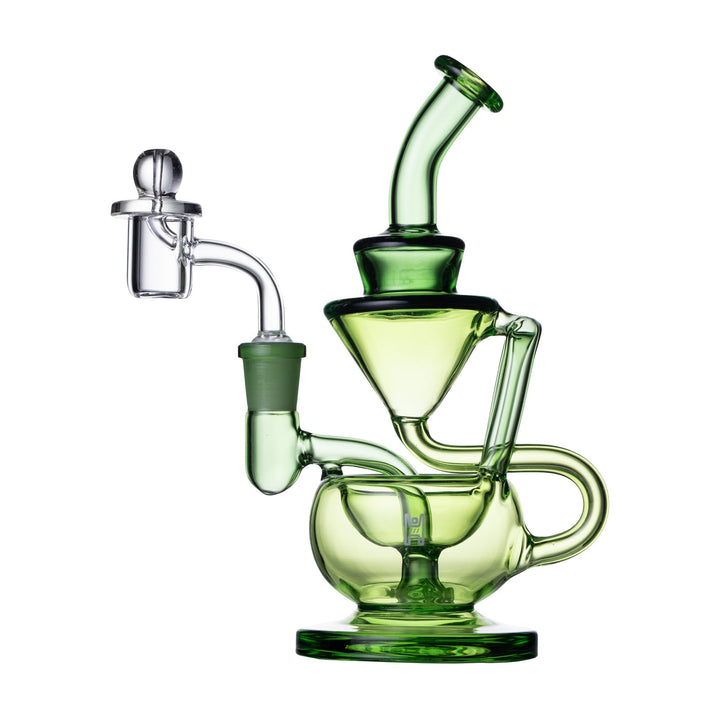 8-Inch Borosilicate Recycler Rig with Quartz