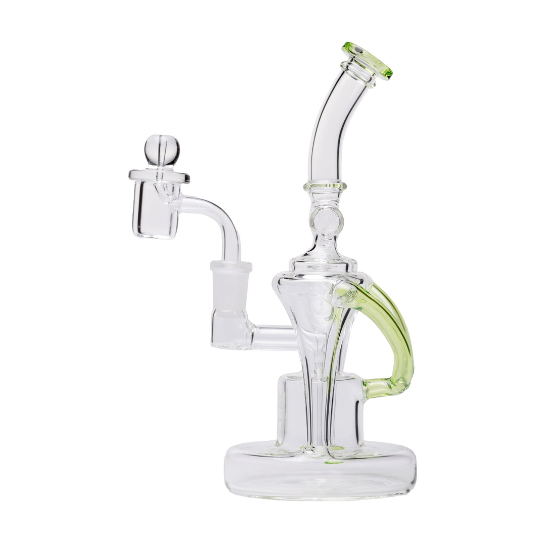 Compact Dual Recycler Dab Rig with Oil Catch