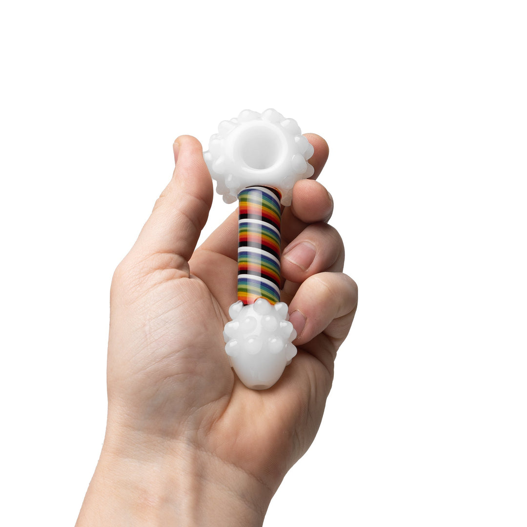 Vibrant Borosilicate Rainbow Hand Pipe