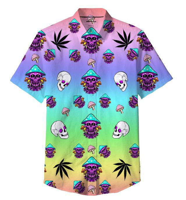 Skull Mushroom Leaf Graphic Shirt 5-Pack