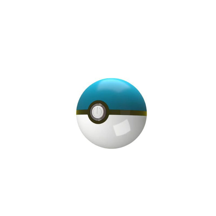 A spherical, blue and white cartridge battery resembling a Poké Ball, shown against a clean white background.