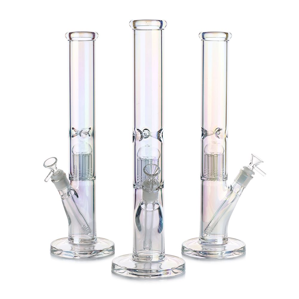16in Electro Plated Straight Water Pipe with Perc