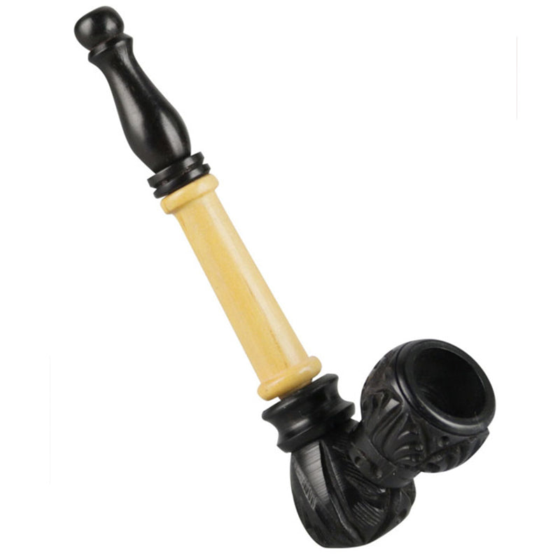 5.5 Inch Carved Multi-Wood Pipe