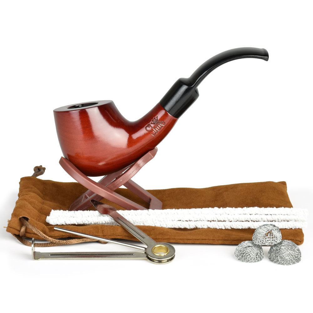 Compact 6-inch Cherry Wood Brandy Pipe