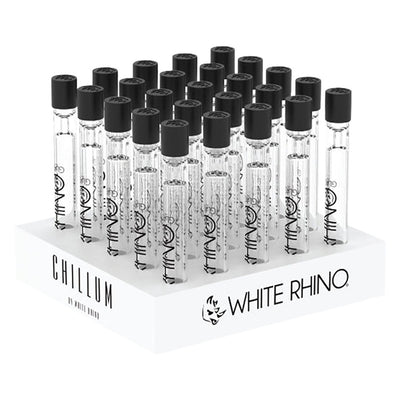 White Rhino Chillum Pipe with Silicone Cap 25pc