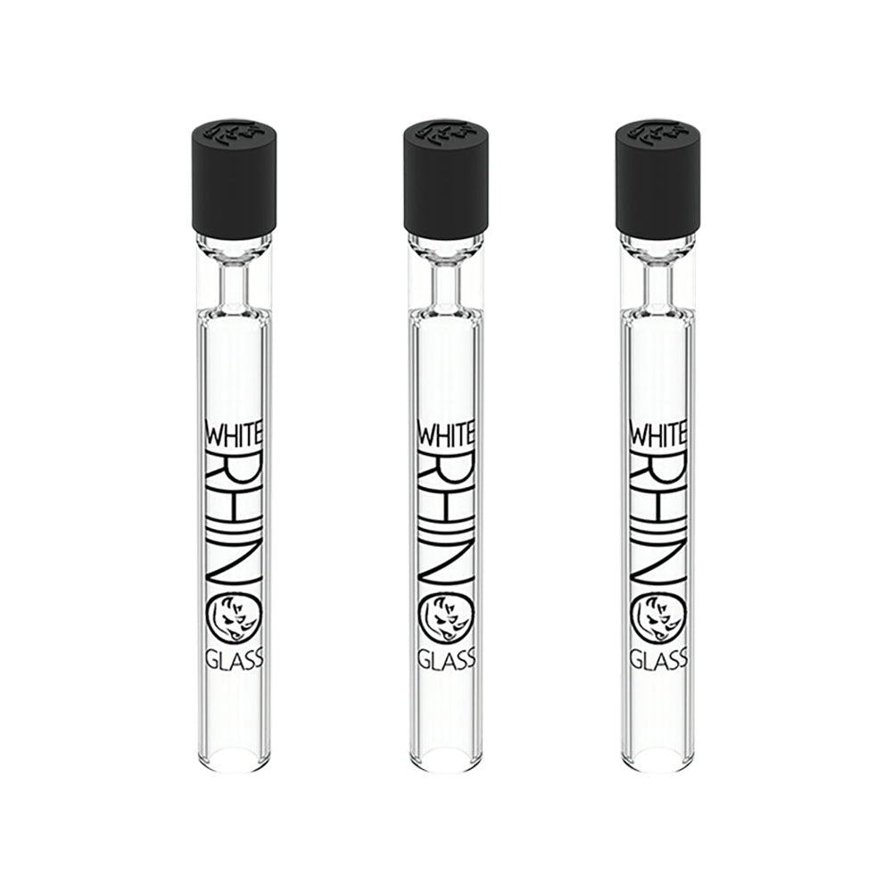 White Rhino Chillum Pipe with Silicone Cap 25pc