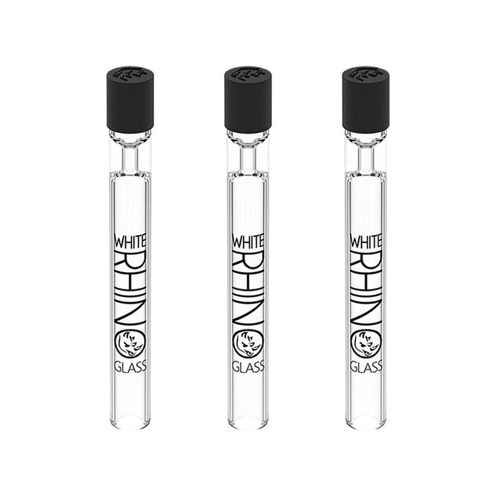 White Rhino Chillum Pipe with Silicone Cap 25pc