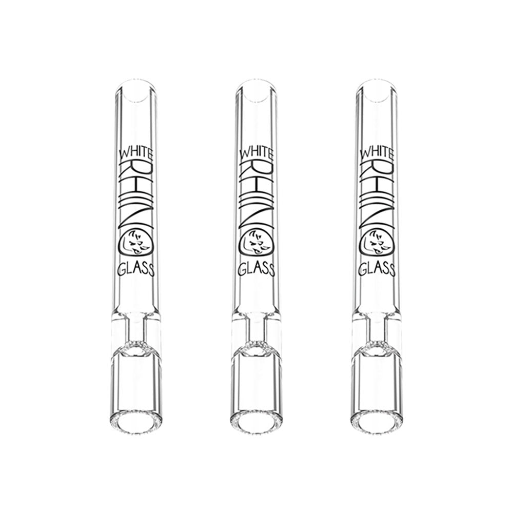 White Rhino Chillum Pipe with Silicone Cap 25pc