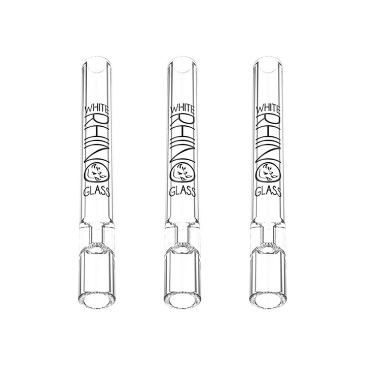 White Rhino Chillum Pipe with Silicone Cap 25pc