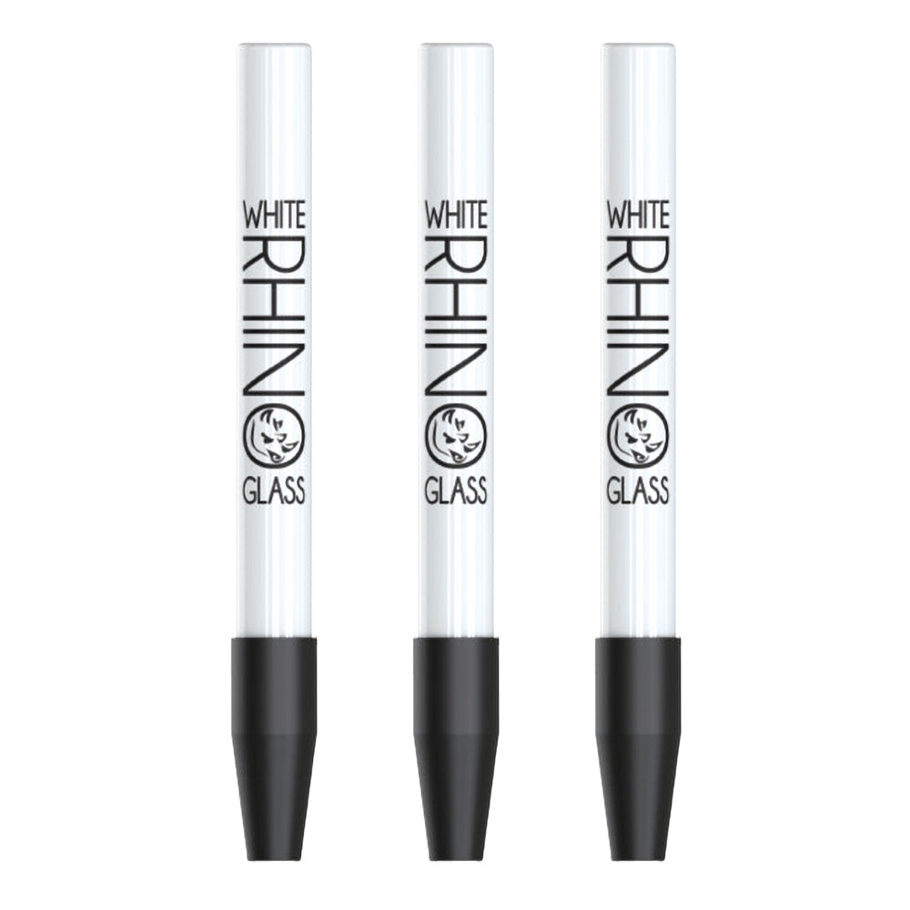 White Rhino Ceramic Dab Straw Display - 5 Inch