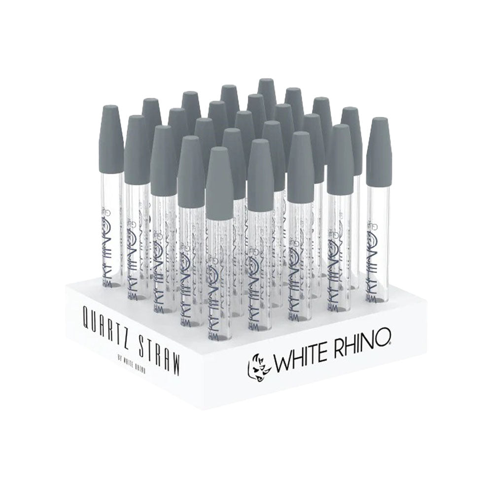 White Rhino 5-Inch Quartz Dab Straw with Cap
