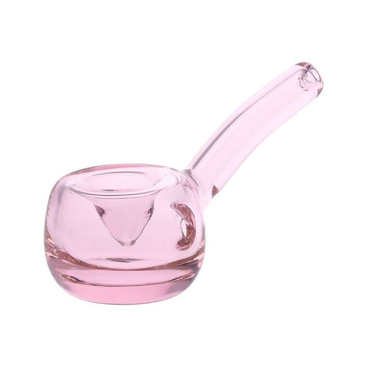 Bent Hammer Glass Hand Pipe with Globe Base