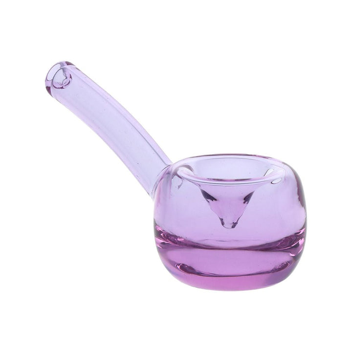 Bent Hammer Glass Hand Pipe with Globe Base