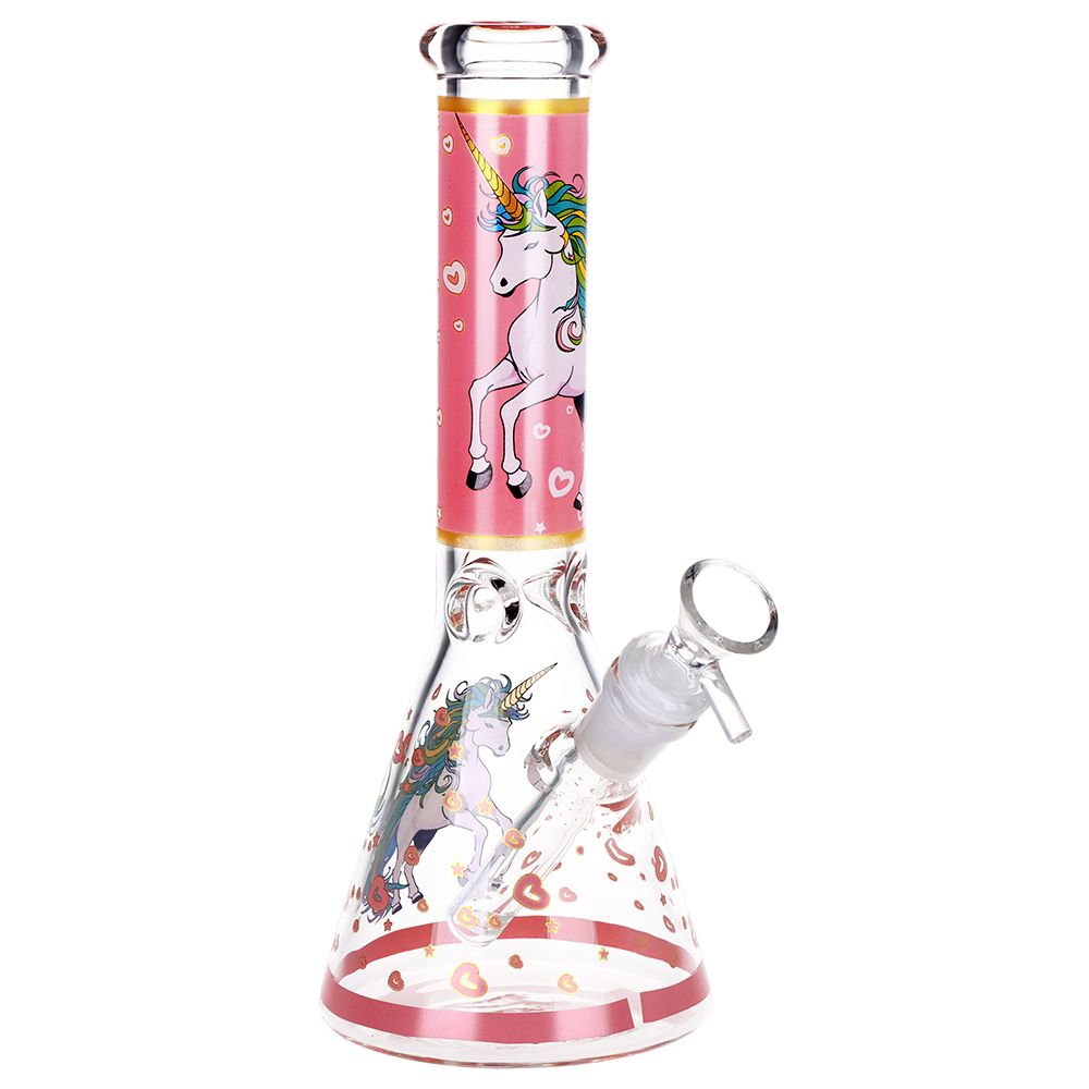 10 Inch Pink Unicorn Beaker Water Pipe