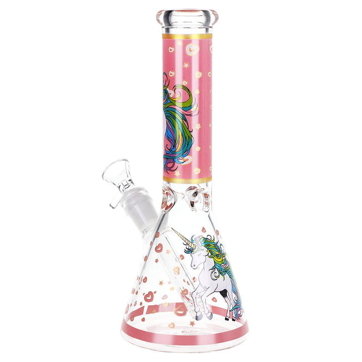 10 Inch Pink Unicorn Beaker Water Pipe