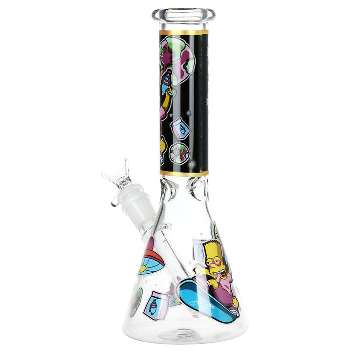 Cow Decal Beaker Glass Water Pipe - 10 Inch